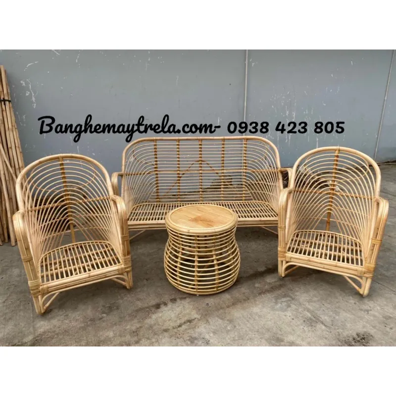 Bàn ghế sofa mây tự nhiên- Sofa mây tre đan 999737