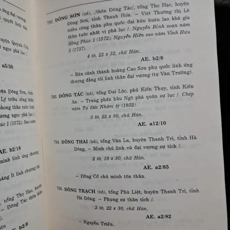 Bảng tra thần tích theo địa danh làng xã 1000909