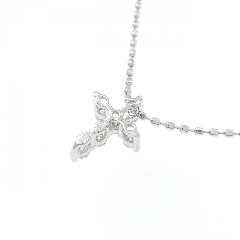 K18WG Dây chuyền kim cương chéo 0.07CT - Hàng hiệu Chính hãng 858371