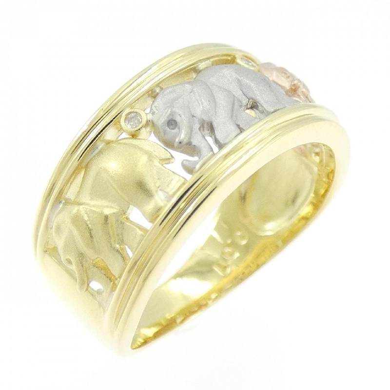 Nhẫn kim cương voi K18YG/PT900/K18PG 0.01CT 668258