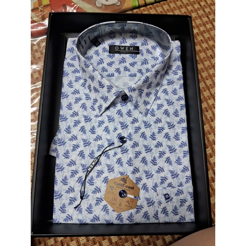 Áo sơ mi nam Owen body fit size 43 mới tinh còn nguyên mác, có cả hộp và túi xách đi kèm 511528