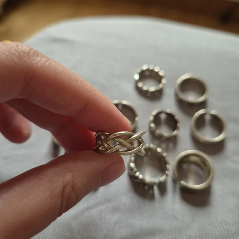 10 nhẫn nữ free size chất liệu bạc và mạ bạc 564170