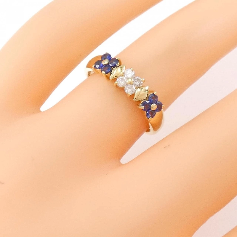 Nhẫn Sapphire Hoa K18YG 0.36CT 673112