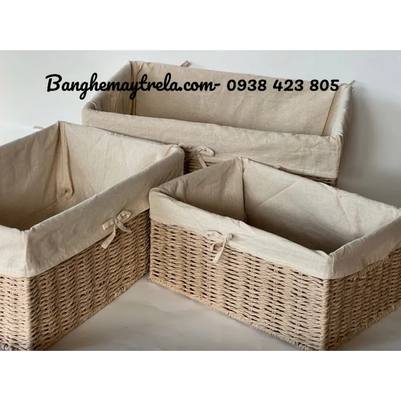 Giỏ chữ nhật đựng đồ mây tự nhiên 706259
