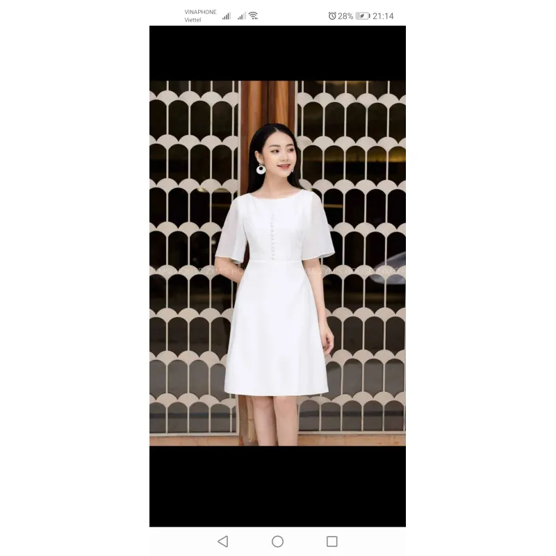 Váy trắng Zymhouse size S mới giặt phù hợp cho đi làm, cafe 1019942