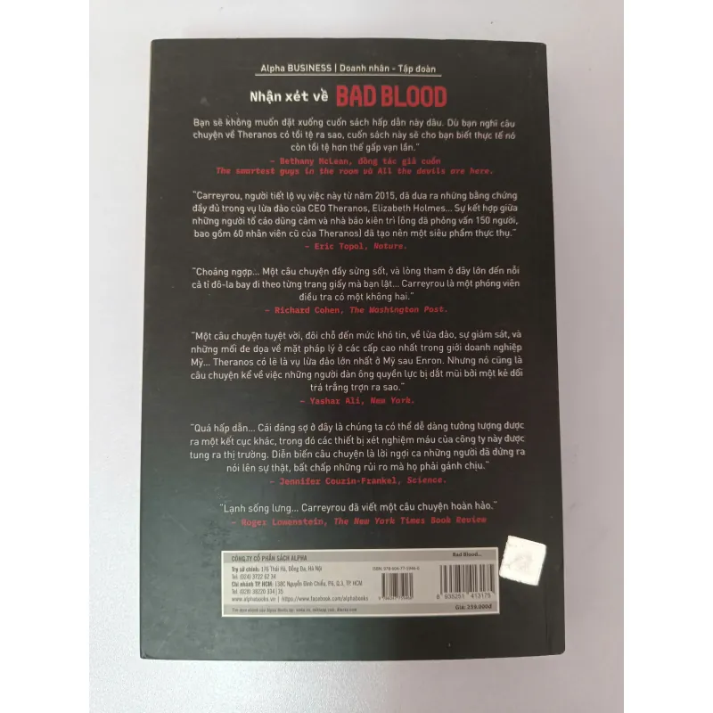 BAD BLOOD - Máu Bẩn - John Carreyrou 936638