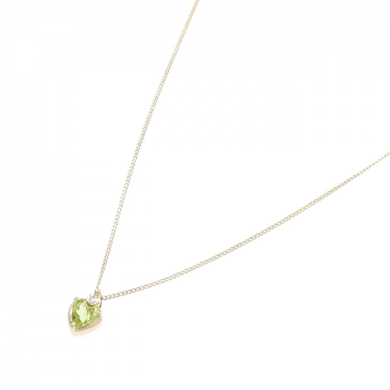 K18YG Mặt Dây Chuyền Hình Trái Tim Peridot - Hàng hiệu Chính Hãng 856635