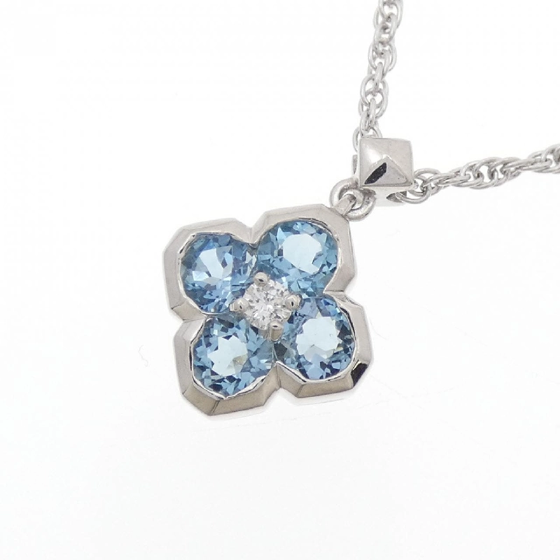 Dây chuyền Aquamarine PT900/PT850 Hoa 0.88CT - Hàng hiệu Chính hãng 859509