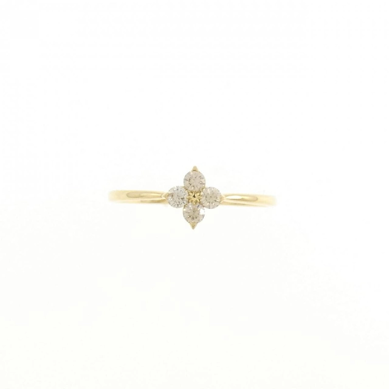 【Sản phẩm mới】Nhẫn kim cương K18YG hình hoa 0.15CT 670662