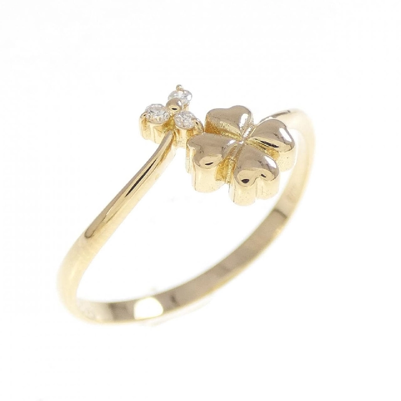 Nhẫn kim cương K18YG hình cỏ ba lá 0.025CT - Hàng hiệu chính hãng 849686