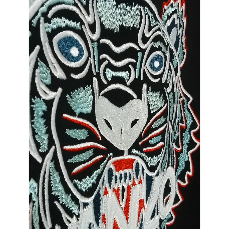 Áo len Kenzo chui đầu thêu logo đầu hổ màu đen 719780