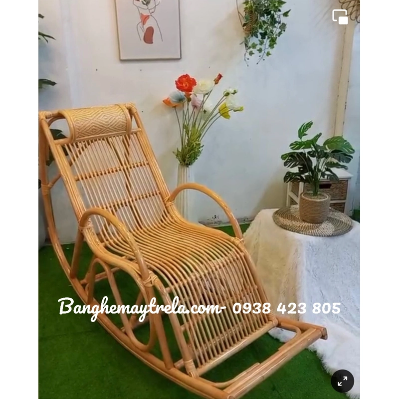 Ghế bập bênh mây tre 443533