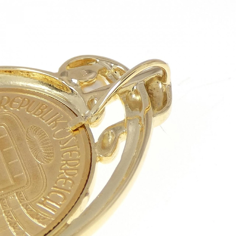 K18YG Mặt dây chuyền đồng xu ngọc trai Akoya 4.3mm - Hàng hiệu Chính hãng 866386