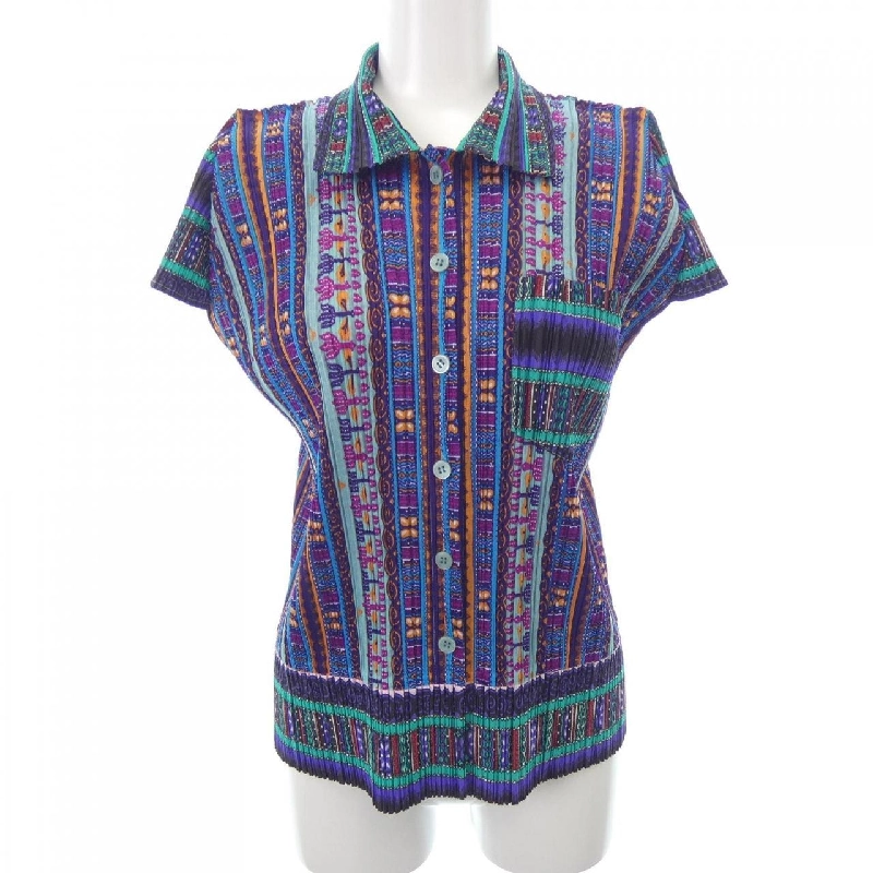 【Mã giảm giá】【Cổ điển】Áo sơ mi ngắn tay PLEATS PLEASE 646623