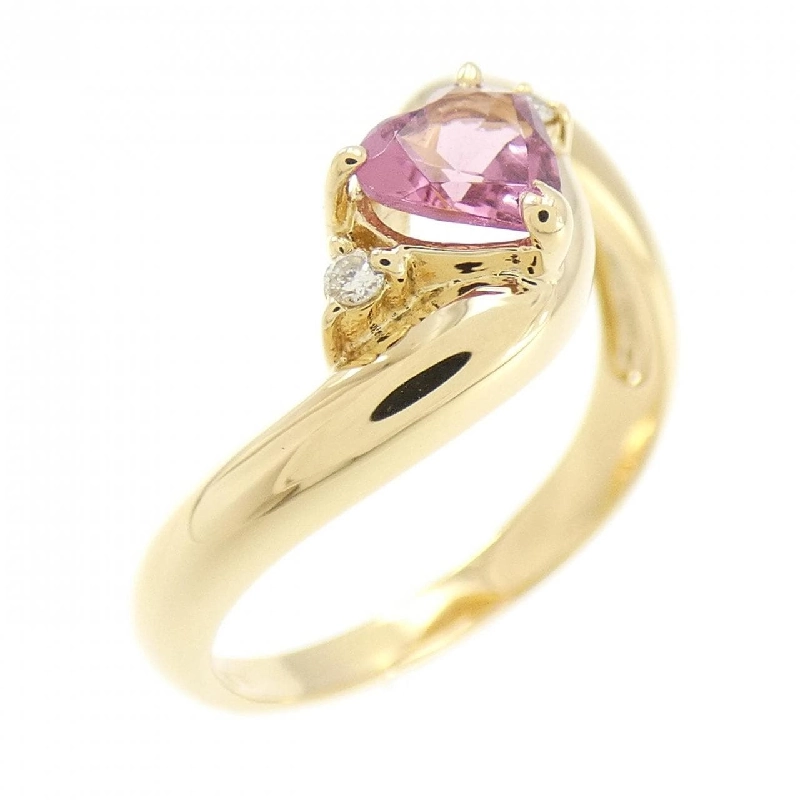 Nhẫn tourmaline K18YG hình trái tim 673363