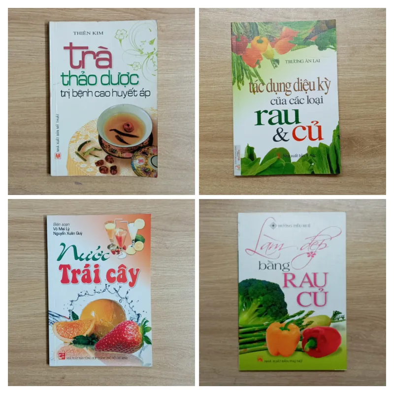 4 quyển sách - Trà thảo dược, Nước trái cây, Tác dụng rau củ, Làm đẹp bằng rau củ 974514