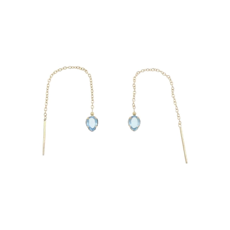 K18YG Blue Topaz Bông tai - Hàng hiệu Chính hãng 871318