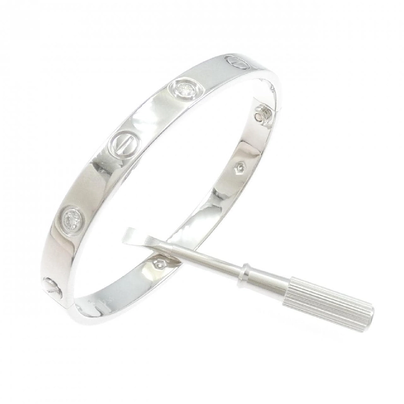 Vòng tay Cartier Love Bracelet Half Diamond 6P - Hàng hiệu Chính hãng 844808