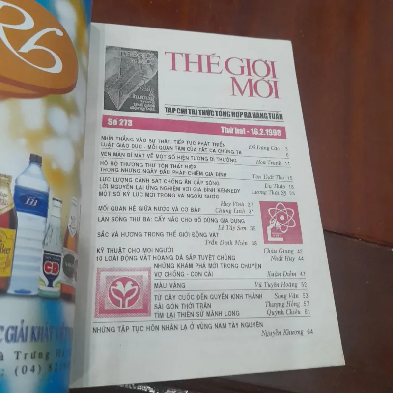 THẾ GIỚI MỚI số 273 ngày 16.2.1998 1031585