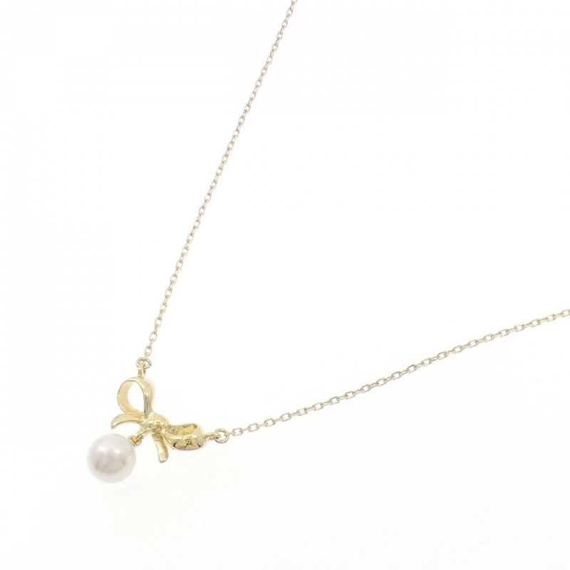 K18YG Ruy băng Ngọc trai Akoya Dây chuyền 6.5mm - Hàng hiệu Chính hãng 856498