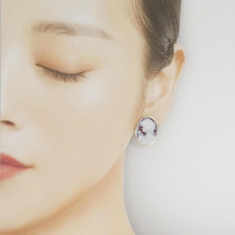 K18YG Shell Cameo Bông Tai - Hàng hiệu Chính hãng 868239