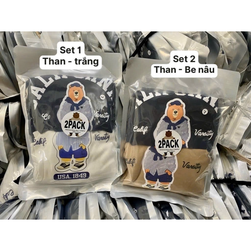 Áo Phông Whoue Gấu Trắng - Xanh Than Size M  316690