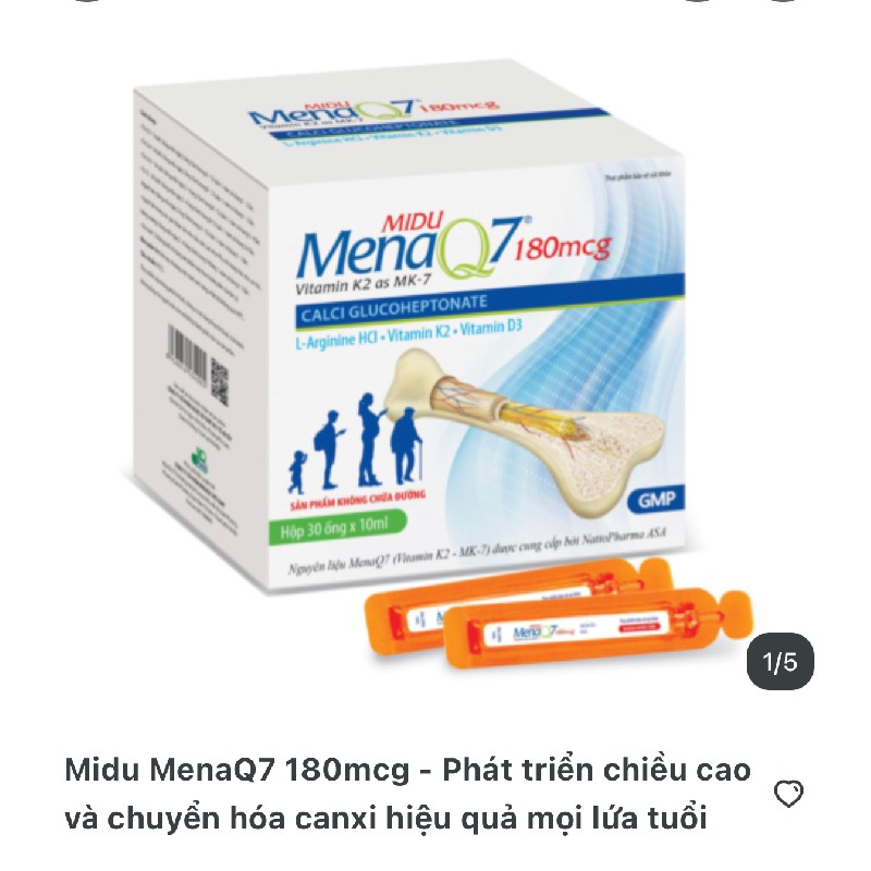 Midu MenaQ7 180mcg -30 ống  21557