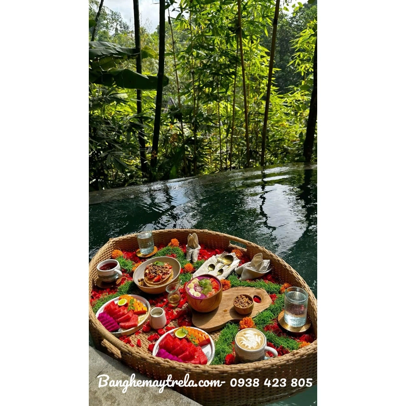 Khay mây nhựa hồ bơi 473244