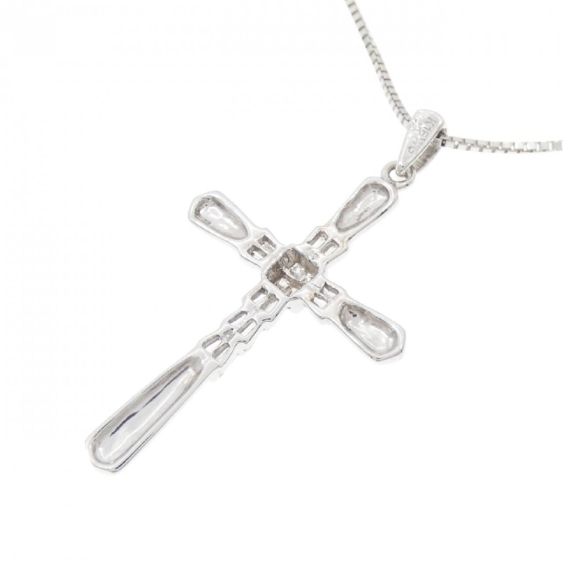 K18WG/750WG Dây chuyền kim cương chéo 0.20CT - Hàng hiệu Chính hãng 850696