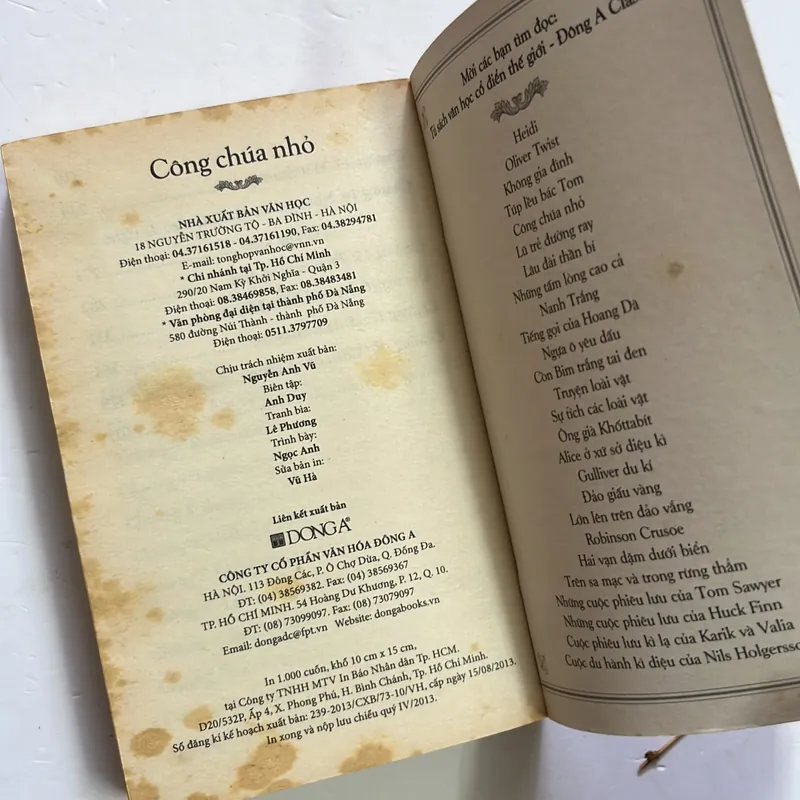 Công chúa nhỏ - Frances Hodgson Buủnett (Bản bỏ túi Đông A) 598008