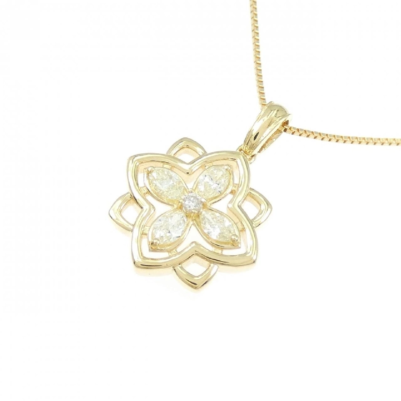 K18YG Hoa Hồng Kim Cương Dây Chuyền 0.18CT - Hàng hiệu Chính hãng 861100