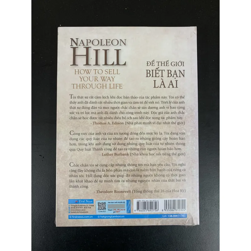 (Sách cũ) Để thế giới biết bạn là ai - Napoleon Hill - Khánh Tâm, Hồng Thắm dịch  960425
