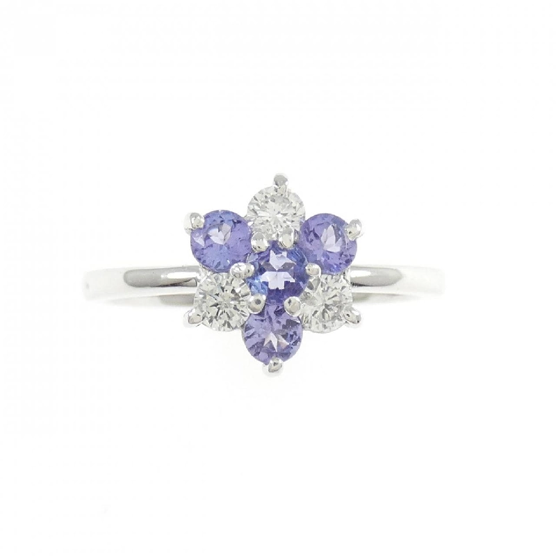 Nhẫn Tanzanite K18WG Hoa 670456