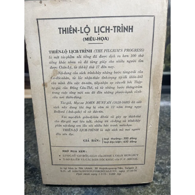 Thiên lộ lịch trình xb 1974 722771