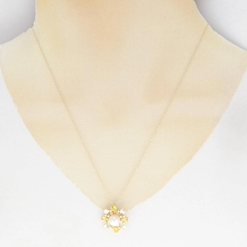 K18YG/PT850 Dây chuyền ngọc trai Akoya 7.5mm - Hàng hiệu Chính hãng 856694