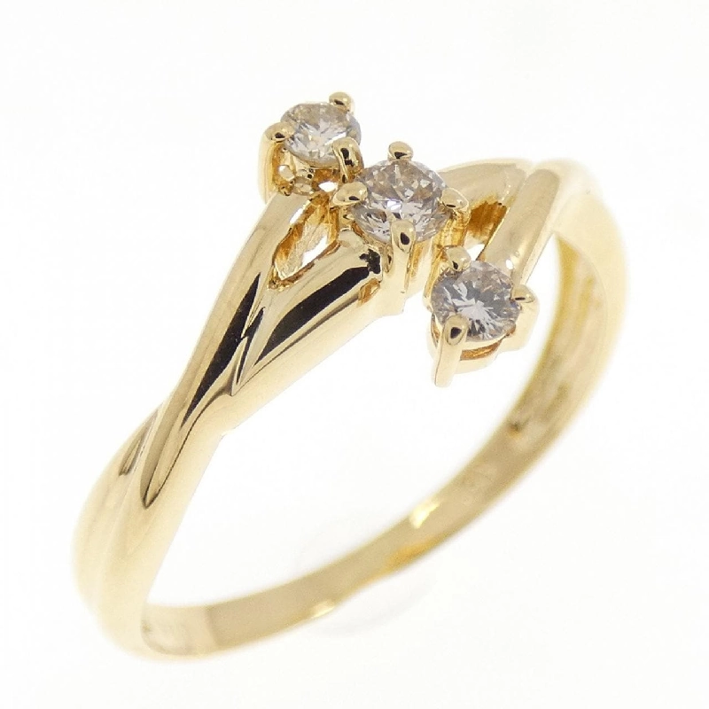 Nhẫn kim cương ba viên K18YG 0.14CT - Hàng hiệu Authentic 853475