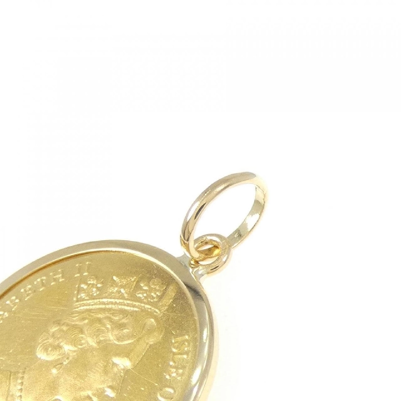 K18YG(枠) Đồng xu Mặt dây chuyền - Hàng hiệu Authentic 863074