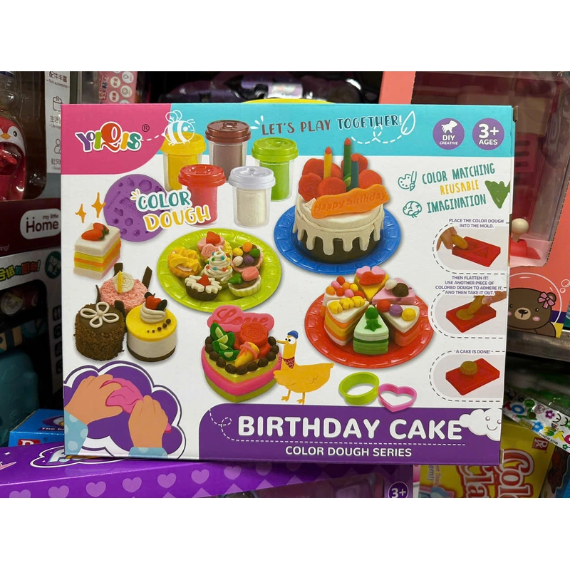 Đồ chơi đất nặn YiQis 5832 làm bánh sinh nhật Birthday cake color dough series 314645