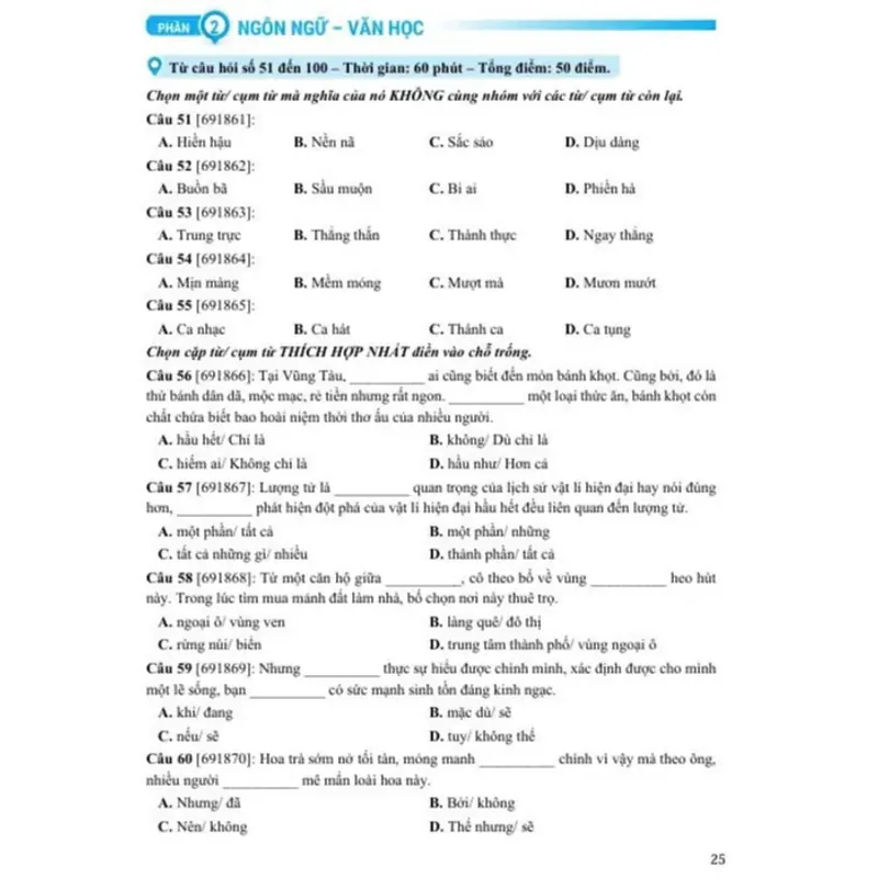 Sách 2026 - 20 Đề Luyện Thi Đánh Giá Năng Lực Theo Cấu Trúc Đề Thi ĐHQG Hà Nội (Tập 1-2) 799880
