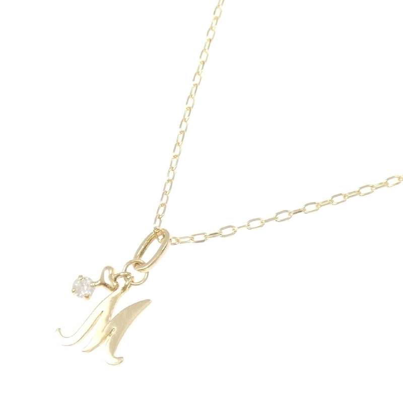 K18YG Chữ cái M Dây chuyền kim cương - Hàng hiệu Chính hãng 858653