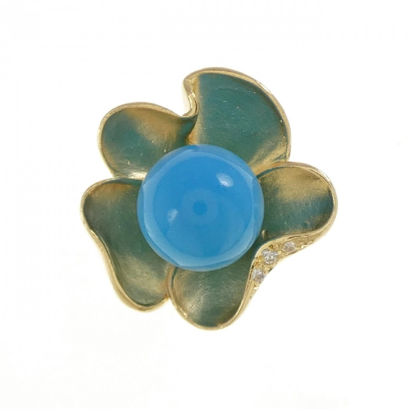 Nhẫn ngọc lam K18YG 9mm 669582