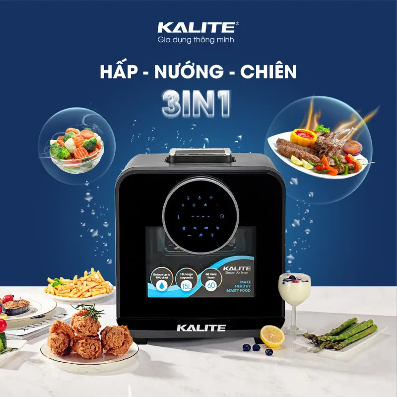Nồi chiên hơi nước KALITE STEAM STAR 15 lít, đa năng 585345