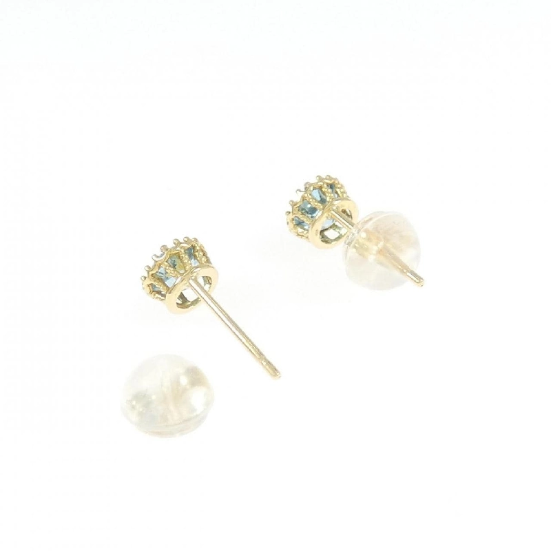 K18YG Blue Topaz Earrings - Hàng hiệu Authentic 870810