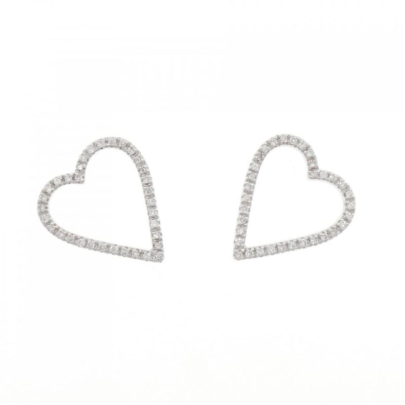 Bông tai kim cương hình trái tim 750WG/K18WG - Hàng hiệu Authentic 870885