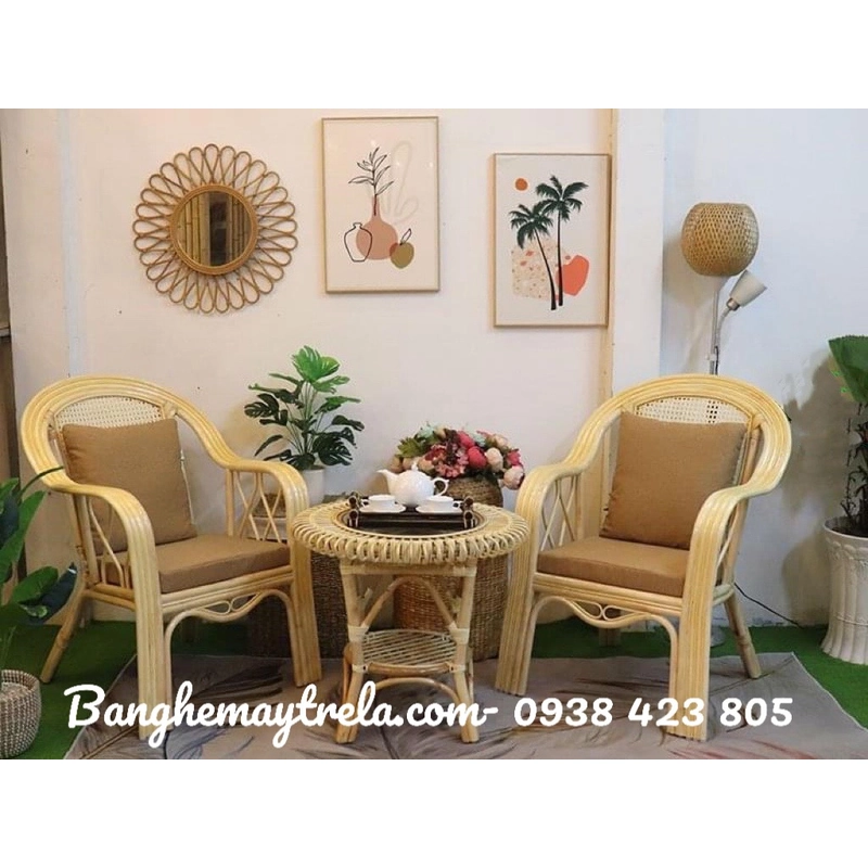 Bàn ghế đơn mây 537310