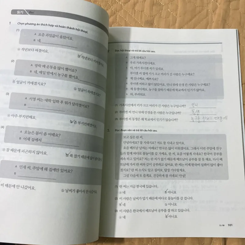 Sách Tiếng Hàn Tổng Hợp Dành Cho Người Việt Nam sơ cấp 2 - Sách Bài Tập 799458