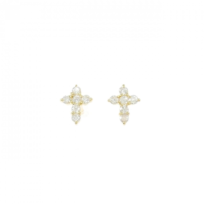 K18YG Bông tai kim cương chéo 0.20CT - Hàng hiệu Chính hãng 869868