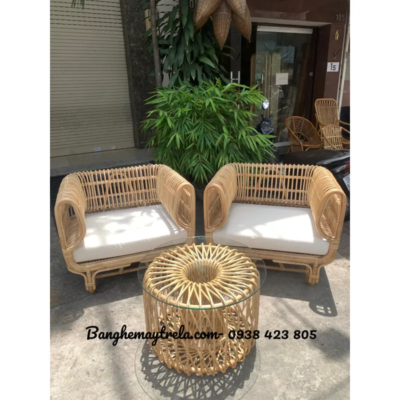Bộ bàn ghế sofa đơn mây 696615