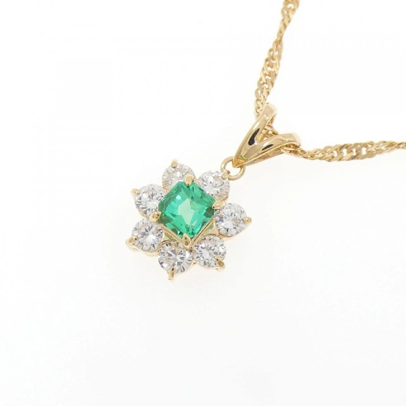 K18YG Dây chuyền Ngọc lục bảo 0.32CT - Hàng hiệu Chính hãng 856591