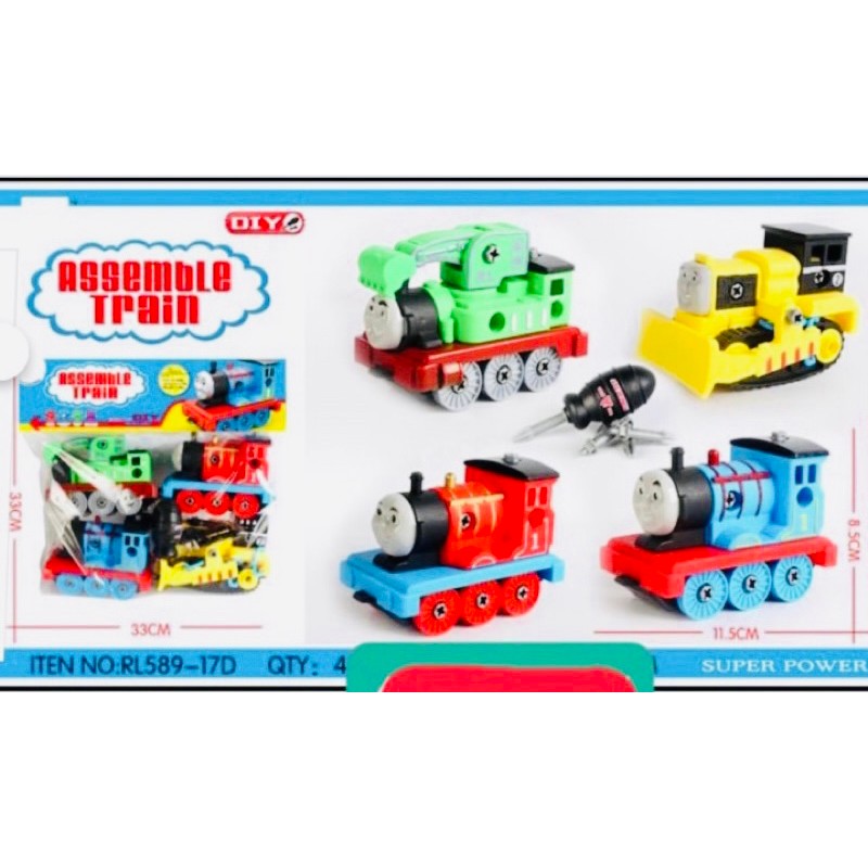 Đồ chơi 4 đầu tàu hỏa Thomas kèm tua vít tháo lắp RL589-17D 139249